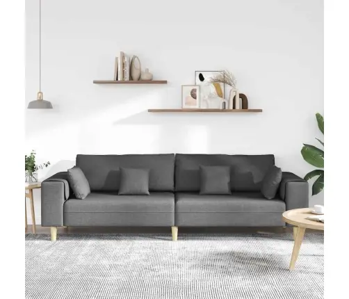 Audinio Sofa Su Pagalve Tamsiai Pilka 208 Cm Audinys