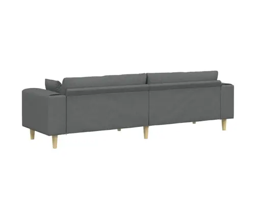 Audinio Sofa Su Pagalve Tamsiai Pilka 208 Cm Audinys