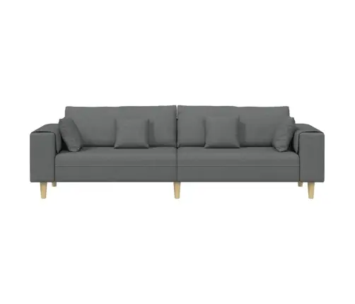 Audinio Sofa Su Pagalve Tamsiai Pilka 208 Cm Audinys