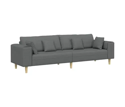 Audinio Sofa Su Pagalve Tamsiai Pilka 208 Cm Audinys