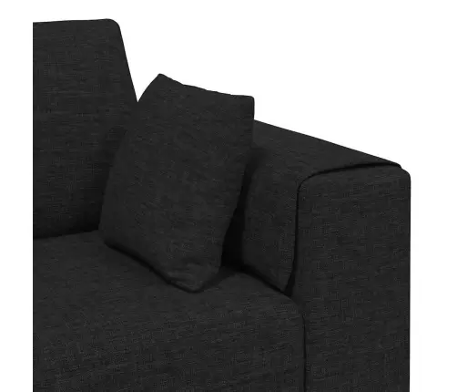 Auduma Dīvāns Ar Spilvenu Melna 208 Cm Audums