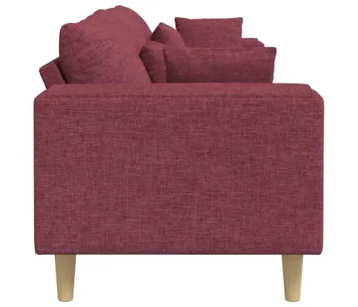 Auduma Dīvāns Ar Spilvenu Vīna Sarkans 208 Cm Audums