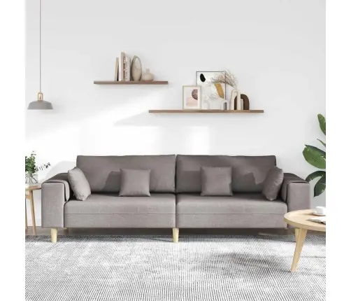 Auduma Dīvāns Ar Spilvenu Pelēkbrūna 208 Cm Audums