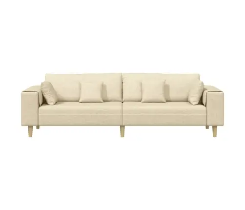 Auduma Dīvāns Ar Spilvenu Krēmkrāsa 208 Cm Audums