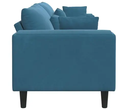 Samta Dīvāns Ar Spilvenu Ar Spilvenu Zila 208 Cm Samts Vidaxl