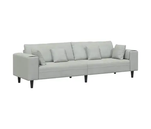 Samta Dīvāns Ar Spilvenu Ar Spilvenu Gaiši Pelēks 208 Cm Samts Vidaxl