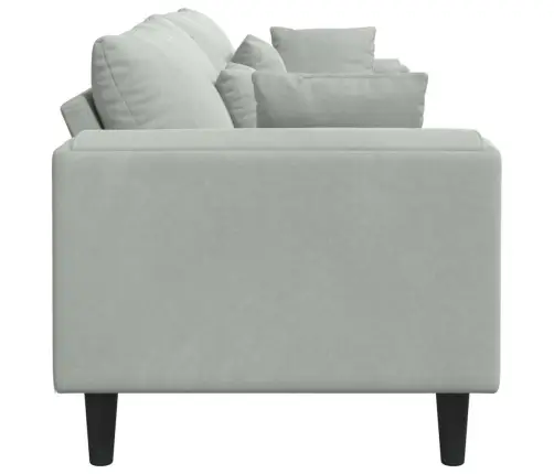 Samta Dīvāns Ar Spilvenu Ar Spilvenu Gaiši Pelēks 208 Cm Samts Vidaxl