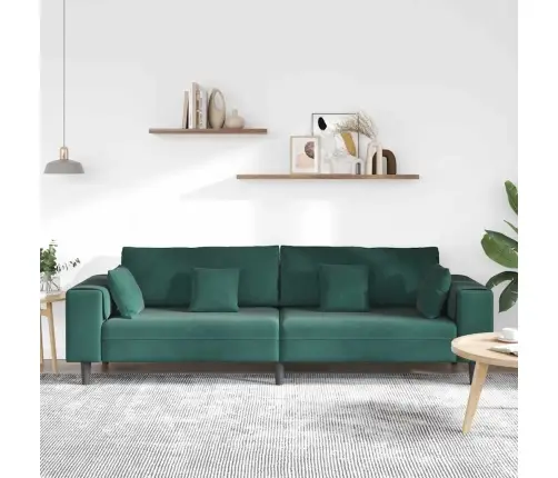 Sametdiivan Padjaga Tume Rohelise 208 Cm Samet