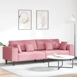 Samta Dīvāns Ar Spilvenu Rozā 209 Cm Samts Vidaxl Samta Dīvāns Ar Spilvenu Rozā 209 Cm Samts Vidaxl