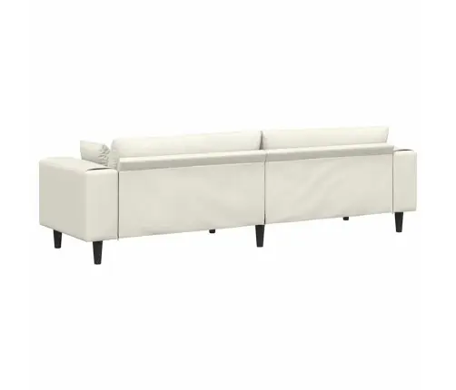 Aksominė Sofa Su Pagalve Kreminė 208 Cm Aksomas