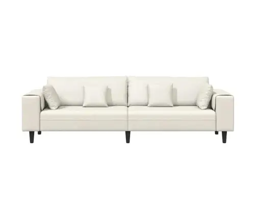 Aksominė Sofa Su Pagalve Kreminė 208 Cm Aksomas