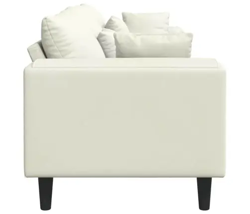 Aksominė Sofa Su Pagalve Kreminė 208 Cm Aksomas