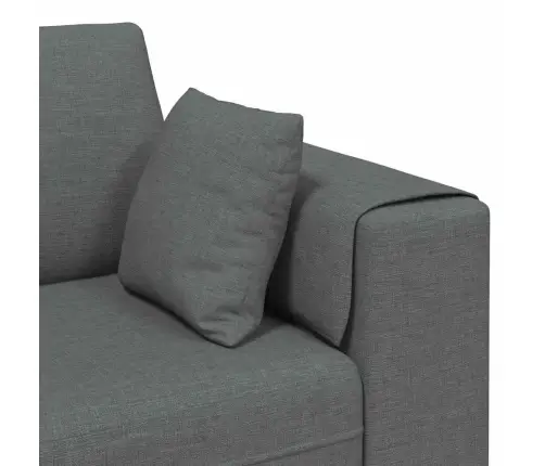 Auduma Dīvāns Ar Spilvenu 3 Pcs Tumši Pelēks 208 Cm Audums