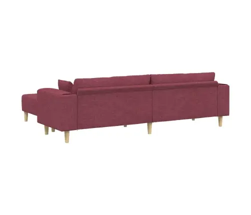 Sofa Su Pagalve 3 Pcs Vyno Raudona Audinys