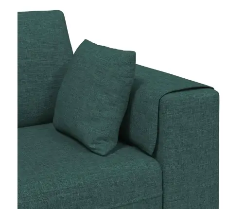 Auduma Dīvāns Ar Spilvenu 3 Pcs Tumši Zaļš 208 Cm Audums