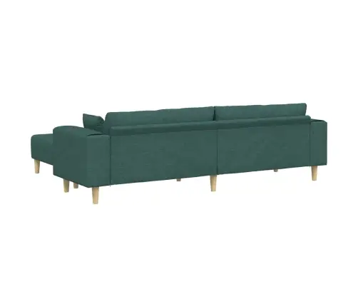 Auduma Dīvāns Ar Spilvenu 3 Pcs Tumši Zaļš 208 Cm Audums