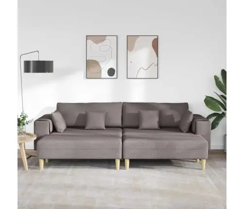 Sofa Su Pagalve 3 Pcs Taupe Audinys