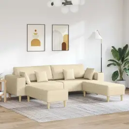 Kangast Diivan Padjaga Cream 208 Cm Kangas