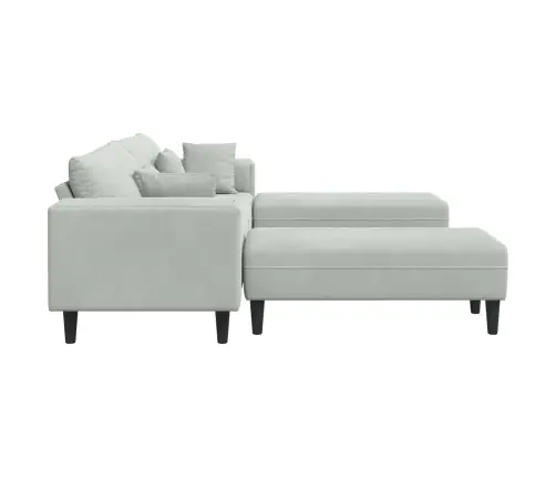 Diivan Padjaga 3 Pcs Helehall Samet