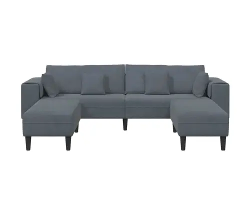 Samta Dīvāns Ar Spilvenu Ar Spilvenu 3 Pcs Tumši Pelēks 208 Cm Samts Vidaxl