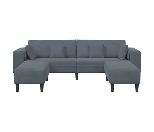 Samta Dīvāns Ar Spilvenu Ar Spilvenu 3 Pcs Tumši Pelēks 208 Cm Samts Vidaxl