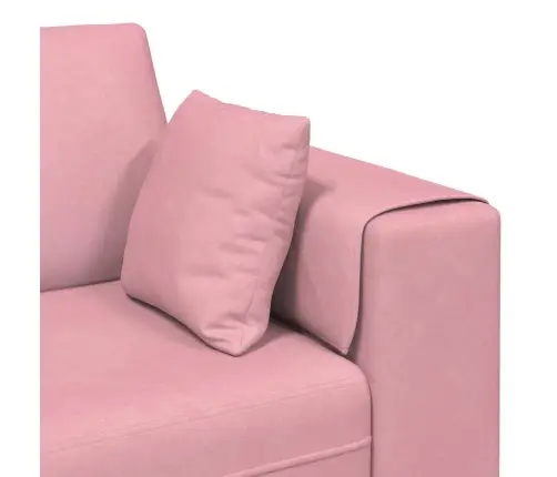 Samta Dīvāns Ar Spilvenu Ar Spilvenu 3 Pcs Rozā 208 Cm Samts Vidaxl