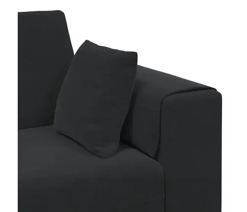 Samta Dīvāns Ar Spilvenu Ar Spilvenu 3 Pcs Melna 208 Cm Samts Vidaxl