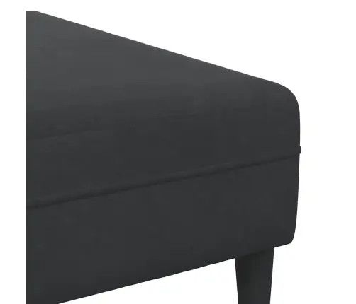 Samta Dīvāns Ar Spilvenu Ar Spilvenu 3 Pcs Melna 208 Cm Samts Vidaxl