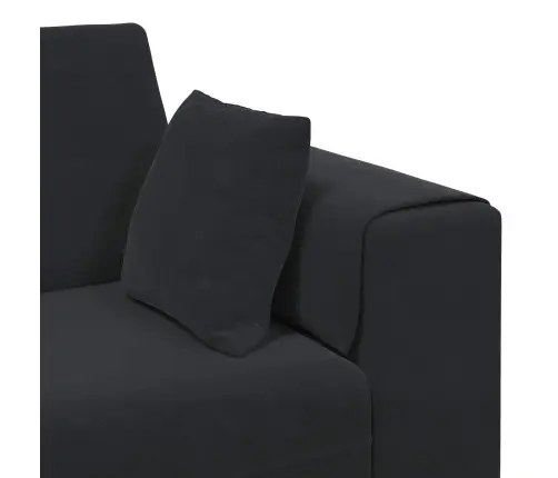 Samta Dīvāns Ar Spilvenu Ar Spilvenu 3 Pcs Melna 208 Cm Samts Vidaxl