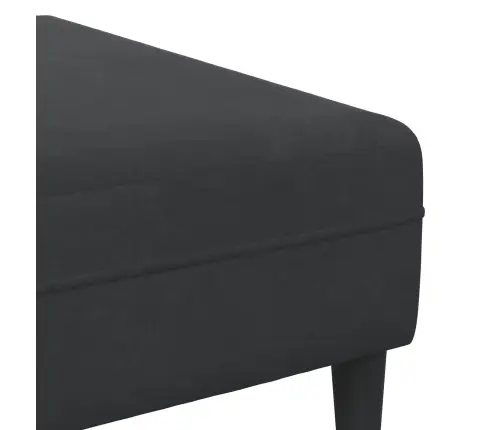 Samta Dīvāns Ar Spilvenu Ar Spilvenu 3 Pcs Melna 208 Cm Samts Vidaxl