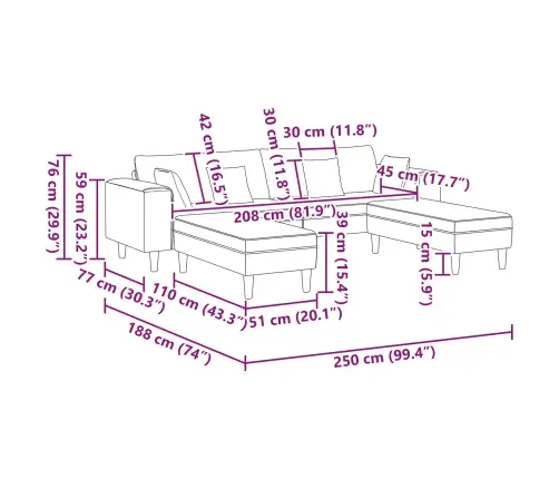 Samta Dīvāns Ar Spilvenu Ar Spilvenu 3 Pcs Melna 208 Cm Samts Vidaxl