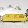 Sofa Su Pagalve 3 Pcs Geltona Aksomas