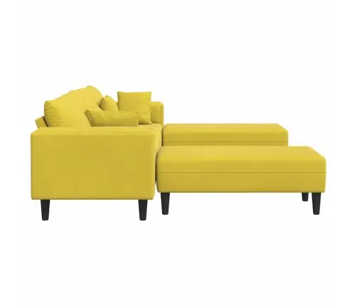 Sametdiivan Padjaga 3 Pcs Kollane 208 Cm Samet