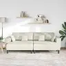 Sofa Su Pagalve 3 Pcs Kreminė Aksomas