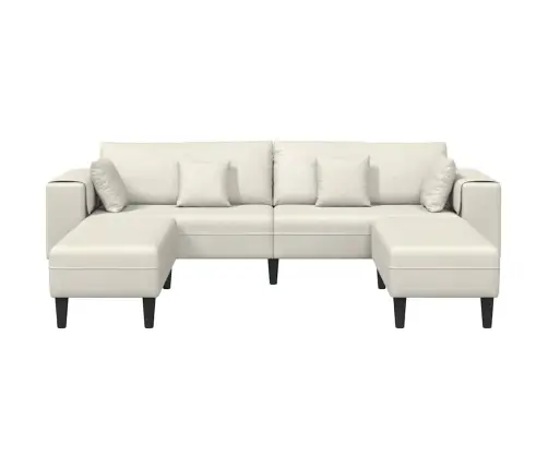 Samta Dīvāns Ar Spilvenu Ar Spilvenu 3 Pcs Krēmkrāsa 208 Cm Samts Vidaxl