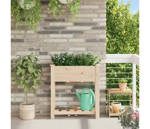 Sodo Vazonas Smėlio 71 X 37 X 76,5 Cm Kietasis Pušinis Medis