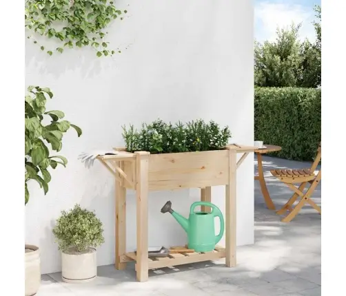 Aia Istutuspot Riiuliga Beež 111 X 37 X 76,5 Cm Tugev Kuusepuit