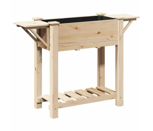 Aia Istutuspot Riiuliga Beež 111 X 37 X 76,5 Cm Tugev Kuusepuit