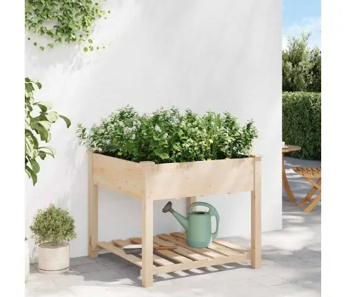 Sodo Vazonas Smėlio 90 X 90 X 76,5 Cm Kietasis Pušinis Medis