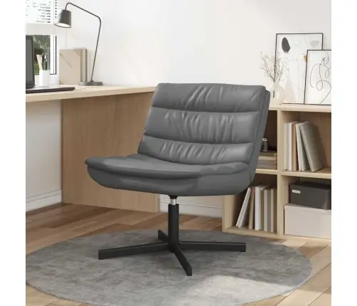 Grozāmkrēsls Pelēks Mākslīgā Āda Vidējs Grozāmā Sēdvieta Citas Vidaxl