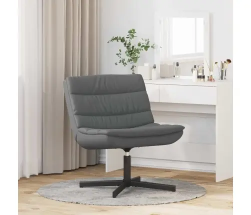 Grozāmkrēsls Pelēks Mākslīgā Āda Vidējs Grozāmā Sēdvieta Citas Vidaxl
