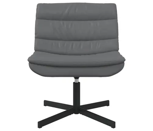 Grozāmkrēsls Pelēks Mākslīgā Āda Vidējs Grozāmā Sēdvieta Citas Vidaxl