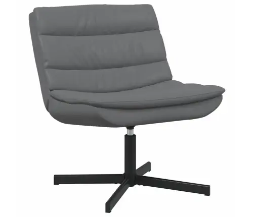 Grozāmkrēsls Pelēks Mākslīgā Āda Vidējs Grozāmā Sēdvieta Citas Vidaxl