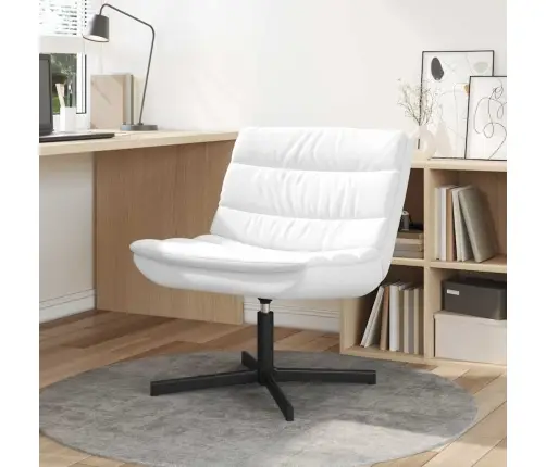 Grozāmkrēsls Balts Poliestera Audums, Metāla Rāmis Vidējs Grozāms Vidaxl