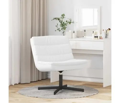 Grozāmkrēsls Balts Poliestera Audums, Metāla Rāmis Vidējs Grozāms Vidaxl