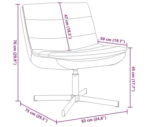 Pöörlev Tool Pruun 63 X 75 X 76 Cm Särav Pu