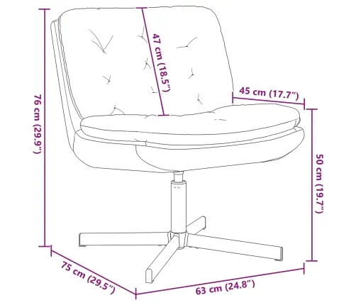 Sukamas Poilsio Krėslas Kreminė 63 X 75 X 76 Cm Aksomas