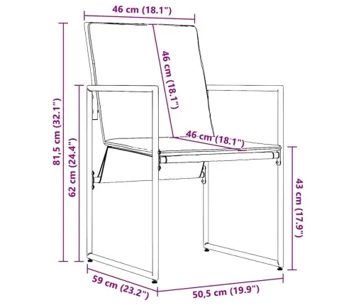 Aia Söögilaudade Komplekt 7 Pcs Must Teras