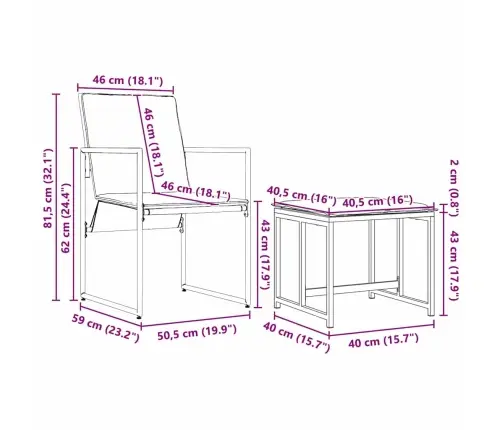 Aia Söögilaudade Komplekt 13 Pcs Must Teras