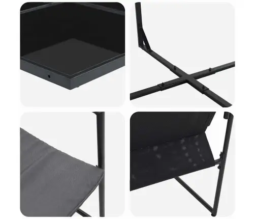 Sodo Valgomojo Komplektas 11 Pcs Juoda Plienas